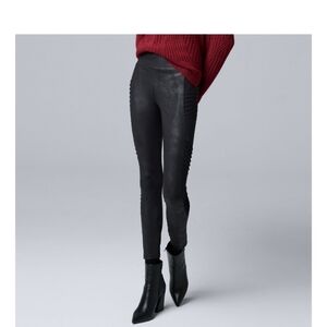Simply Vera Vera Wang High Rise Faux Leather Moto LeggingsBlack Size: XL (EUC)